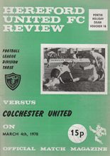 Hereford United v Colchester United 04-Mar-1978