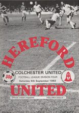 Hereford United v Colchester United 04-Sep-1982