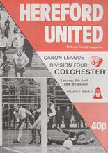 Hereford United v Colchester United 06-Apr-1985