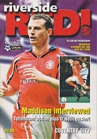 Middlesbrough v Coventry City 29-Dec-1999