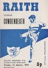 Raith Rovers v Cowdenbeath 01-Jan-1974