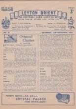 Leyton Orient v Crystal Palace  12-Nov-1955