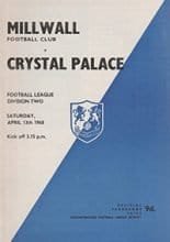 Millwall v Crystal Palace 13-Apr-1968