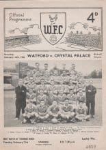 Watford v Crystal Palace  18-Feb-1956