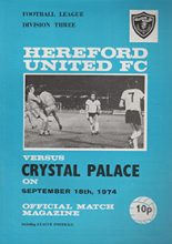 Hereford United v Crystal Palace 18-Sep-1974