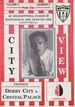 Derry City v Crystal Palace 30-Aug-1989