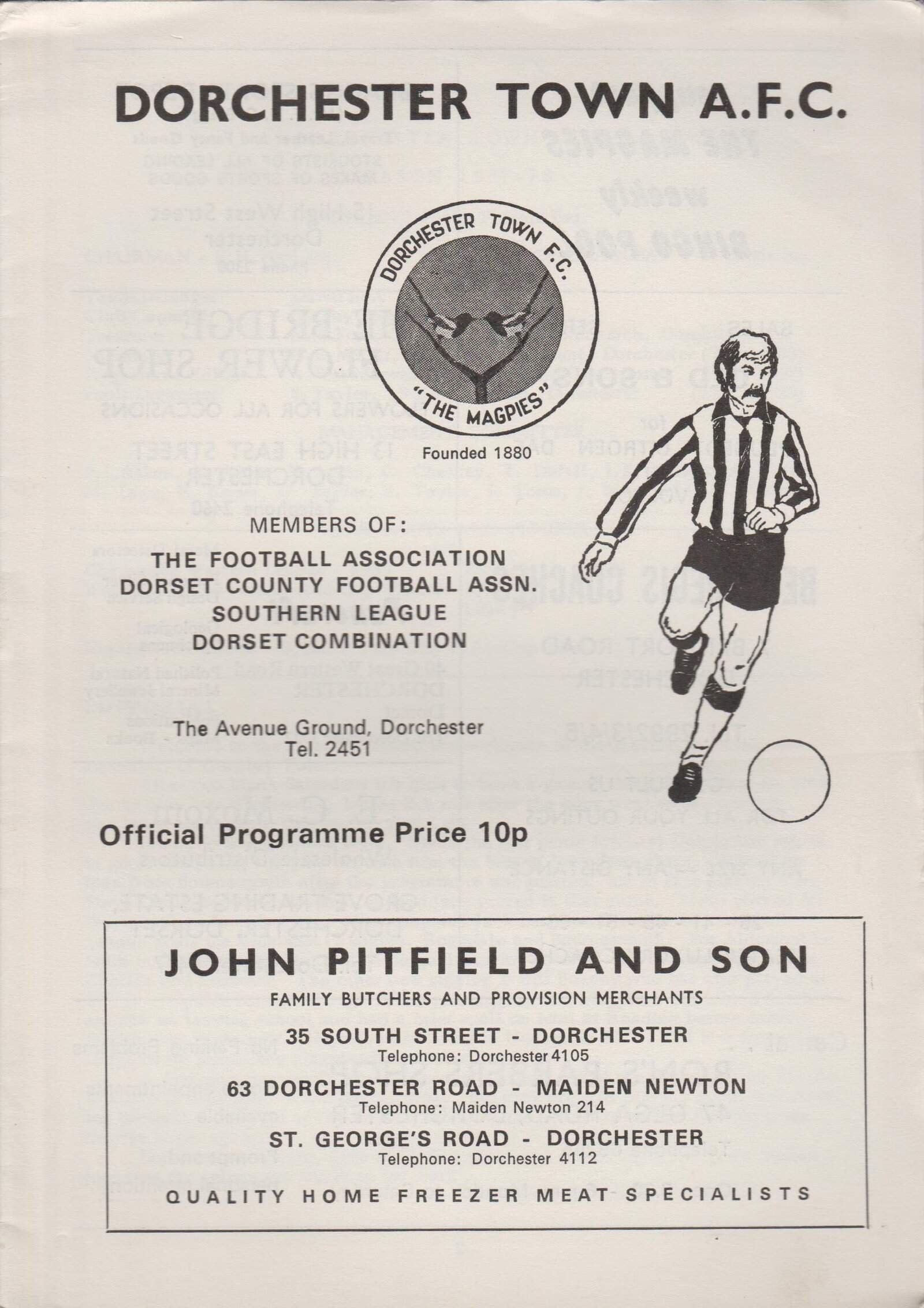 Dorchester Town v Crawley Town 11-Feb-1978