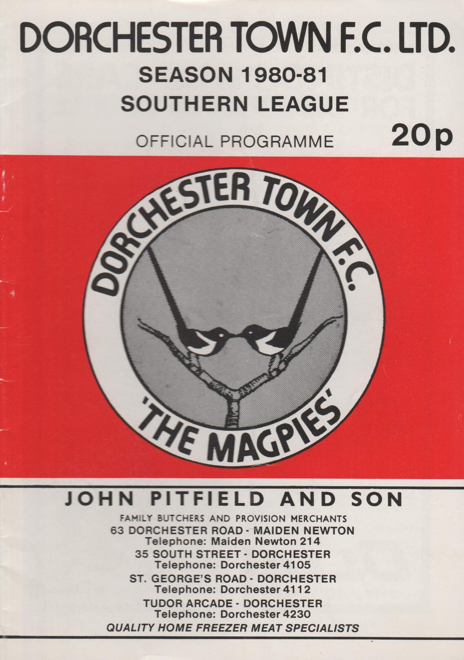 Dorchester Town v Crawley Town 31-Jan-1981