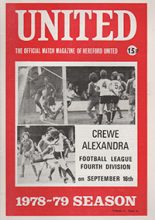 Hereford United v Crewe Alexandra 16-Sep-1978