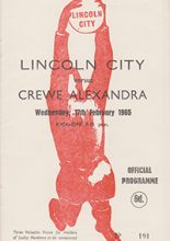 Lincoln City v Crewe Alexandra 17-Feb-1965
