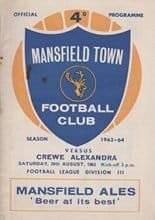 Mansfield Town v Crewe Alexandra 24-Aug-1963