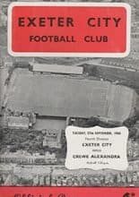 Exeter City v Crewe Alexandra 27-Sep-1966