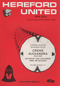 Hereford United v Crewe Alexandra 28-Dec-1985