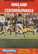 England v Czechoslovakia 29-Nov-1978