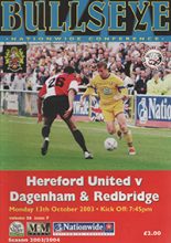 Hereford United v Dagenham and Redbridge 13-Oct-2003