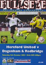 Hereford United v Dagenham and Redbridge 05-Oct-2002