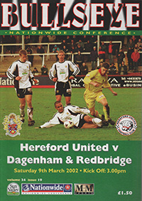 Hereford United v Dagenham and Redbridge 09-Mar-2002