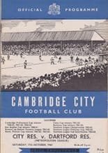 Cambridge City Reserves v Dartford Reserves 17-Oct-1964