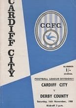 Cardiff City v Derby County 16-Nov-1968