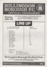 Hillingdon Borough v Dover Athletic   03-Apr-1982