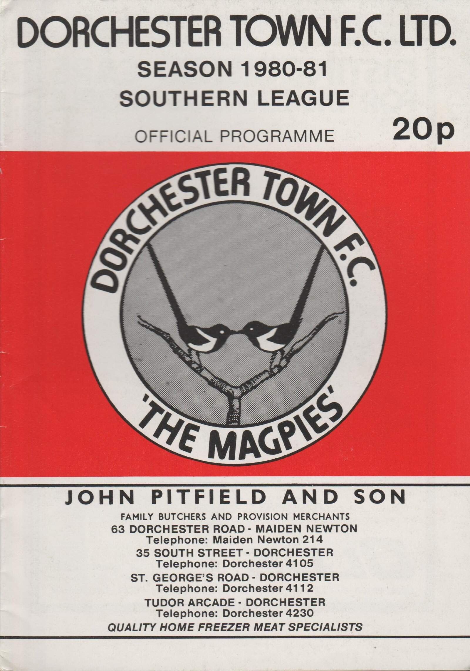 Dorchester Town v Dunstable Town 13-Dec-1980