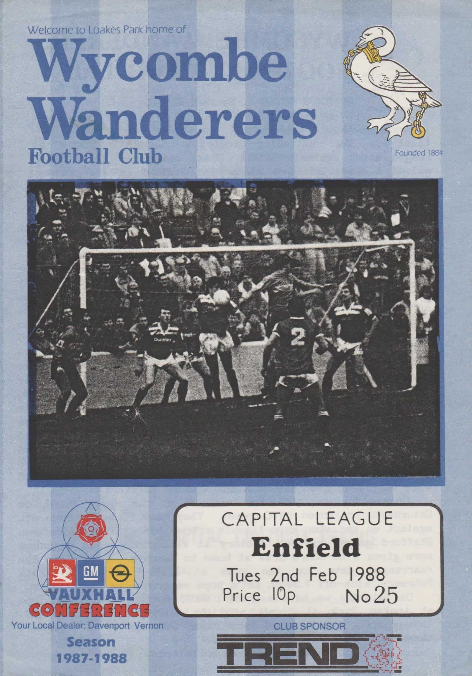 Wycombe Wanderers v Enfield  02-Feb-1988