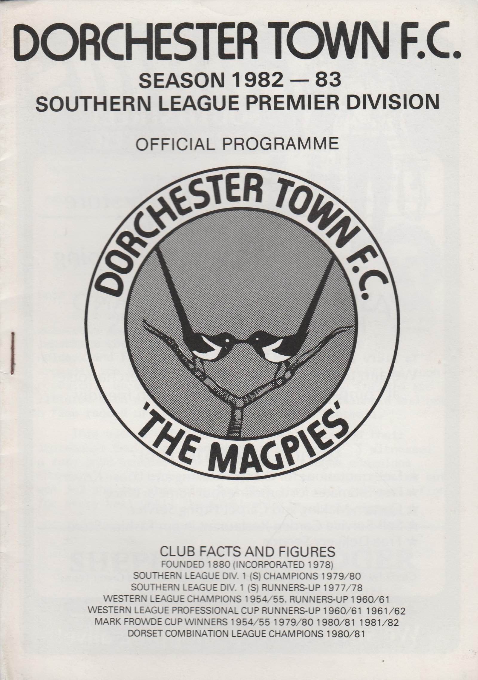 Dorchester Town v Enfield 05-Feb-1983