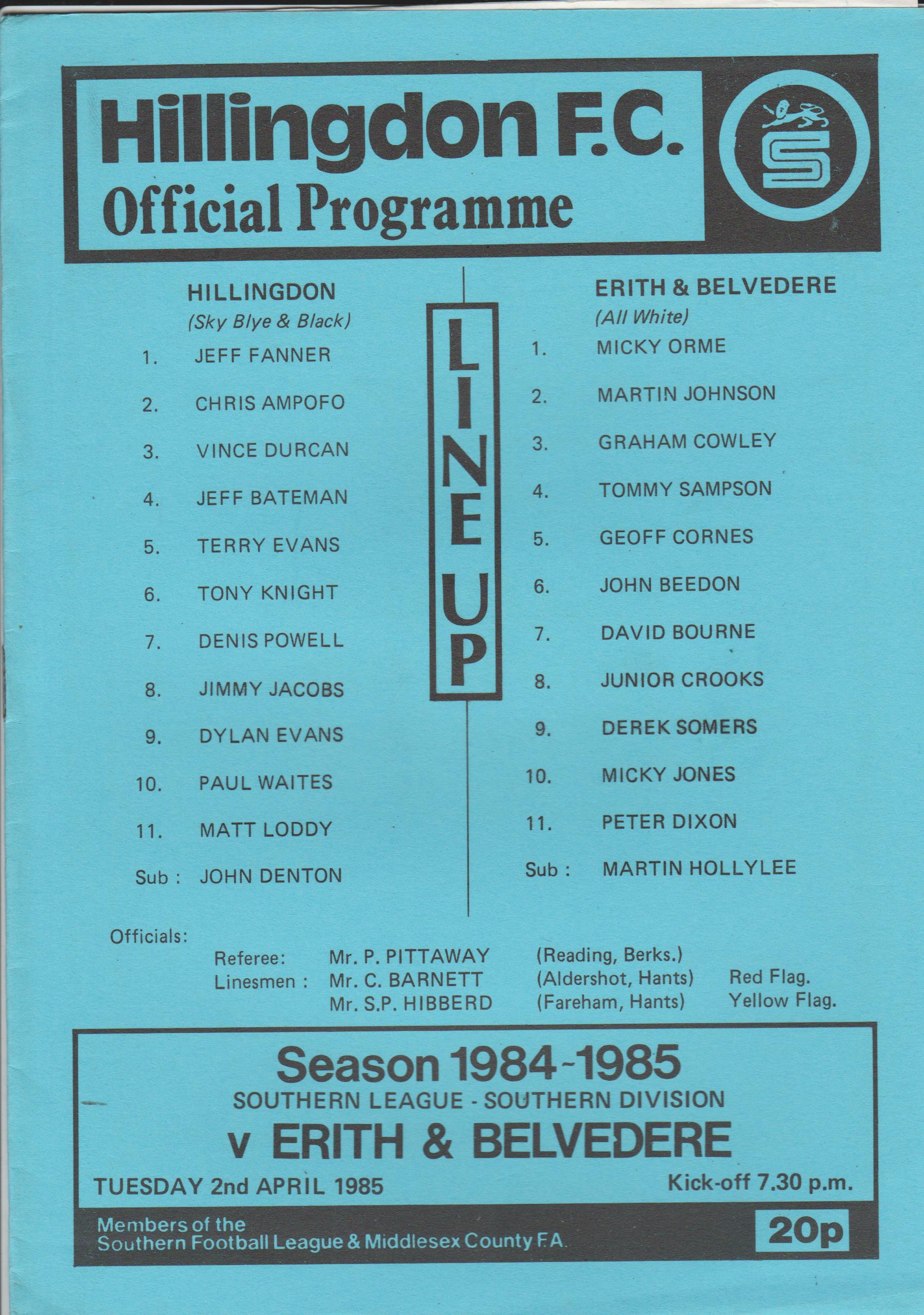 Hillingdon Borough v Erith & Belvedere  02-Apr-1985