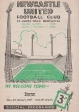 Newcastle United v Everton  03-Jan-1959