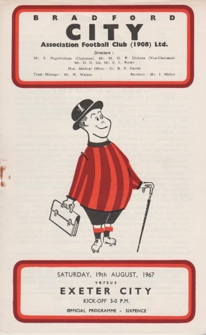 Bradford City v Exeter City 19-Aug-1967
