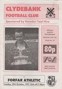 Clydebank v Forfar Athletic 29-Oct-1991
