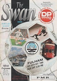 Swansea City v Fulham 20-Oct-1990