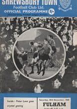 Shrewsbury Town v Fulham 20-Dec-1969
