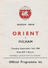 Leyton Orient v Fulham 03-Sep-1968
