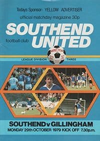 Southend United v Gillingham 29-Oct-1979