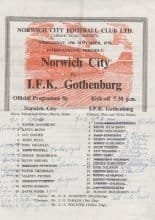 Norwich City v IFK Gothenburg  15-Nov-1978