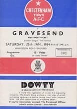 Cheltenham Town v Gravesend & Northfleet 25-Jan-1964