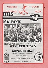 Wisbech Town v Great Yarmouth Town 28-Jan-1989
