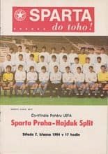 Sparta Prague v Hajduk Split 07-Mar-1984