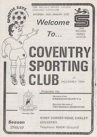 Coventry Sporting v Halesowen Town 28-Jan-1989