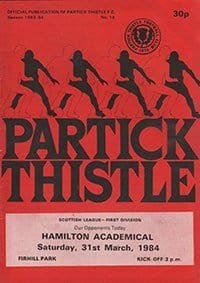 Partick Thistle v Hamilton Academical 31-Mar-1984