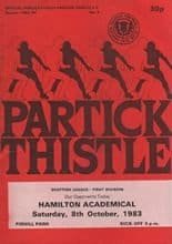 Partick Thistle v Hamilton Academical 08-Oct-1983