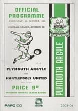 Plymouth Argyle v Hartlepool United 22-Nov-2003