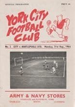 York City v Hartlepools United 31-Aug-1964