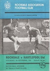 Rochdale v Hartlepool United 05-Sep-1981