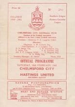 Chelmsford City v Hastings United 18-Feb-1961