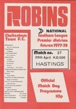 Cheltenham Town v Hastings United 29-Apr-1978