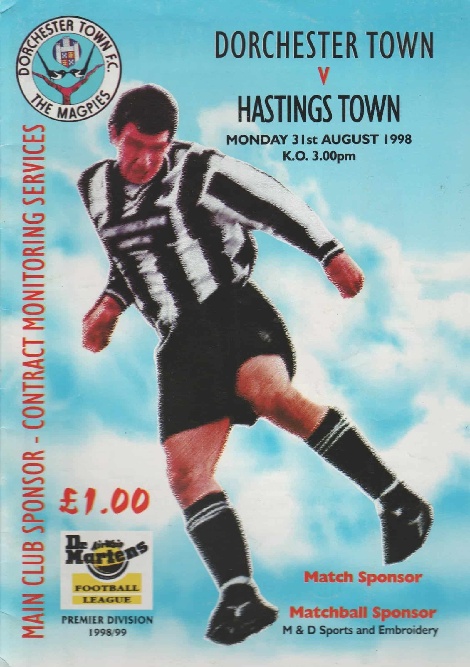 Dorchester Town v Hastings Town 31-Aug-1998