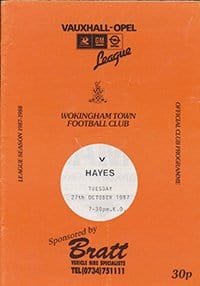 Wokingham Town v Hayes 27-Oct-1987