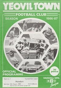 Yeovil Town v Dulwich Hamlet 29-Nov-1986